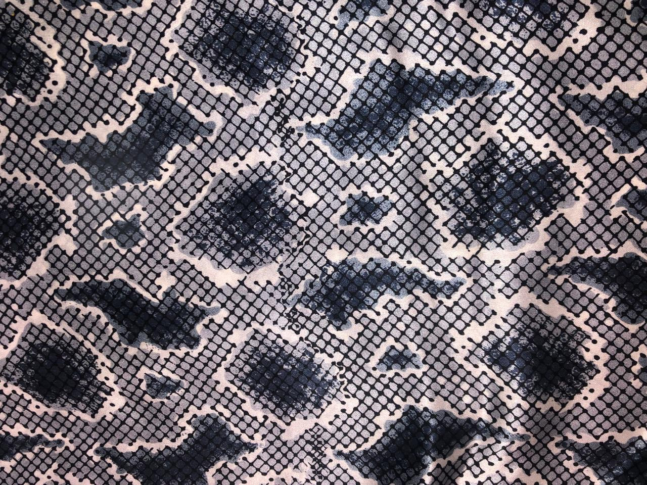 100% Pure Silk Satin 80 grams 54"Wide Fabric abstract print  available in 2 colors black and brown  [18285/86]