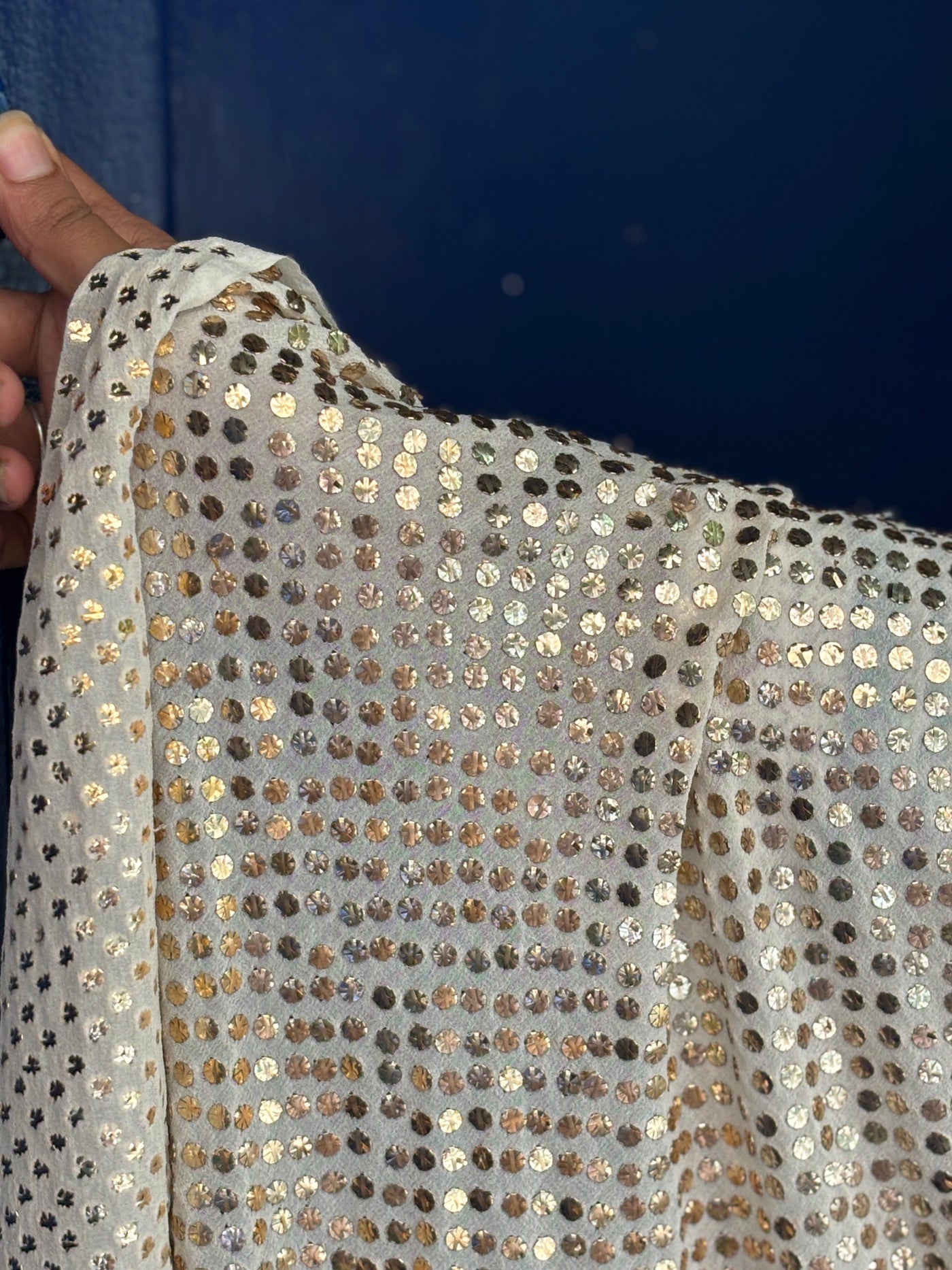 Embroidered  mukesh  ,a traditional Indian embroidery 44" wide and 3.60  yards long.[17690]