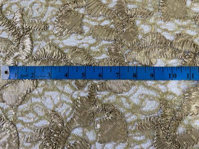 Beautiful Embroidery  LACE fabric GOLD with sequence 58" WIDE[15040]