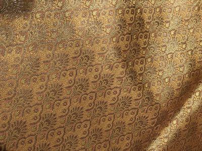 Silk Brocade fabric 44" available in 2 colors dusty peach, and peachy orange [BRO1041]