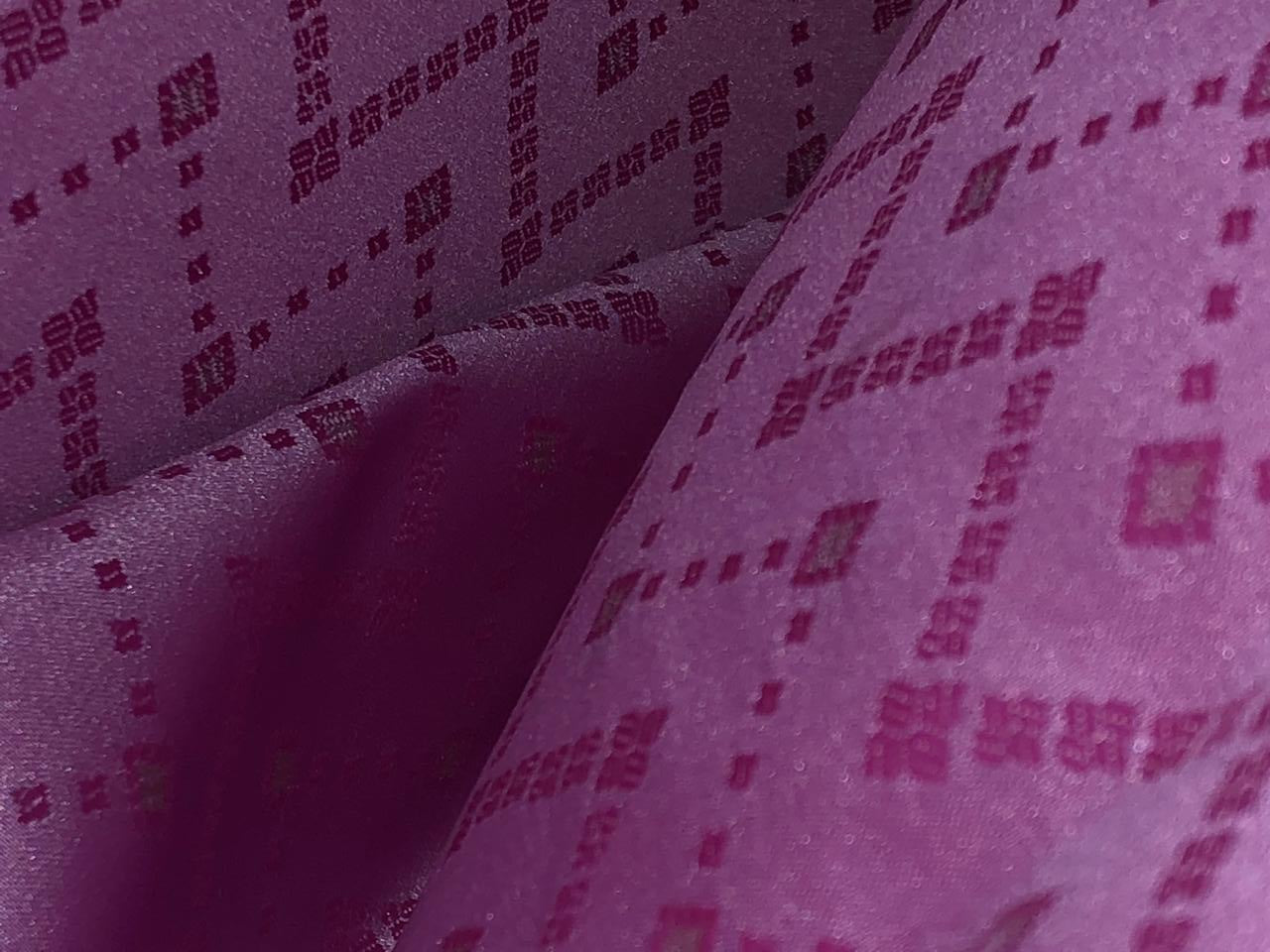 Silk Brocade fabric 44" taffy pink geometric zigzag BRO1038[1]