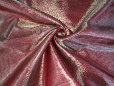 Tissue fabric 44" wide available in 3 COLORS  SALMON PINK AND GOLD/DEEP SALMON PINK X GOLD AND PERIWINKLE X WHITE GOLD