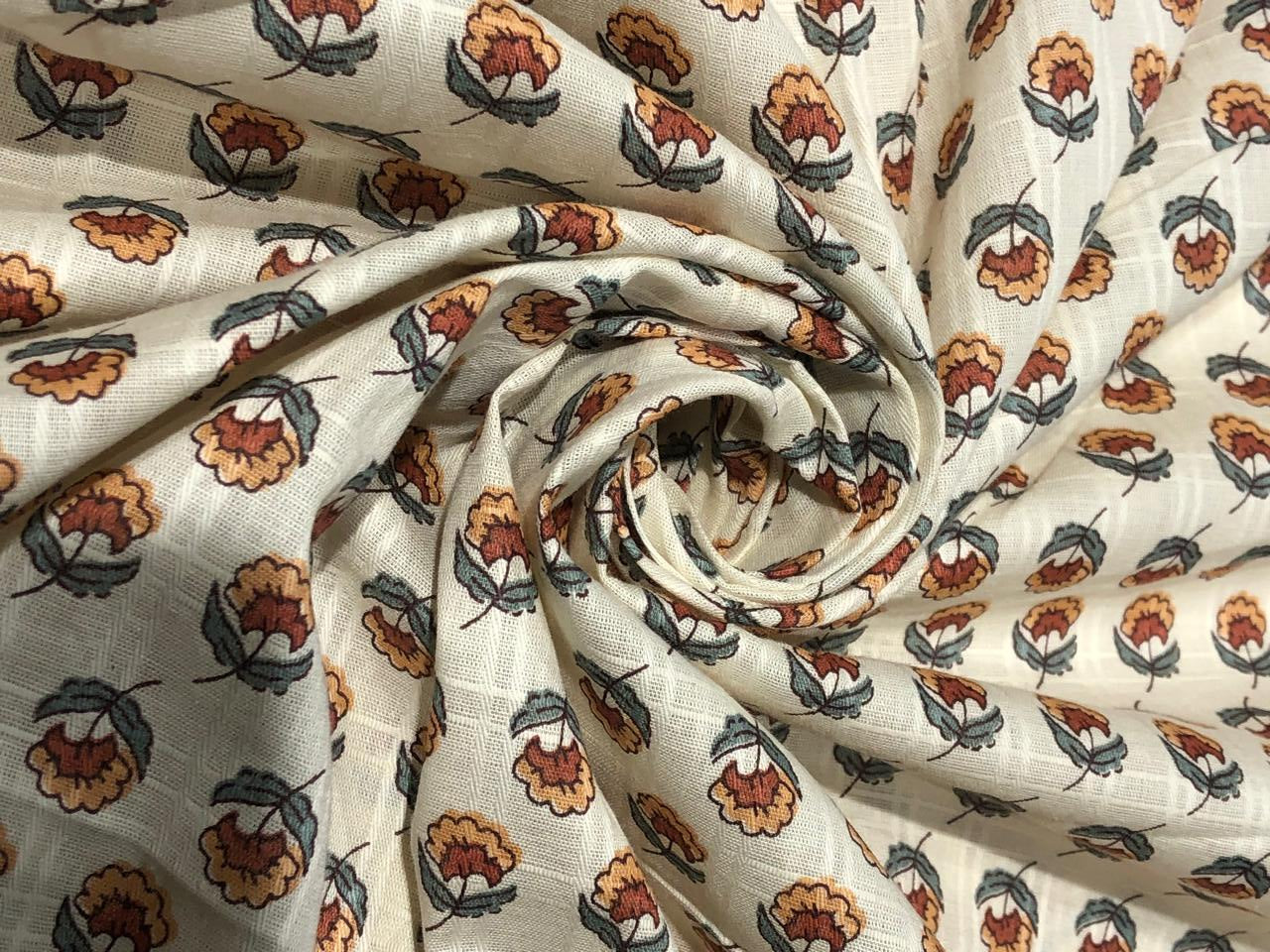 100% Cotton Satin dobby plaids block prints available in 4 different floral designs [17577/78/79/80]