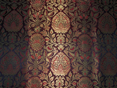 Silk Brocade fabric  jacquard available in 7 colors mulberry, burgundy, candy pink, teal, mustard, green x red  and turquoise BRO1026