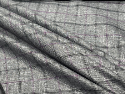 Suiting Huddersfield blend — 100% bamboo available in 2 colors Grey with a dash of purple and blue with mustard[17755/56]