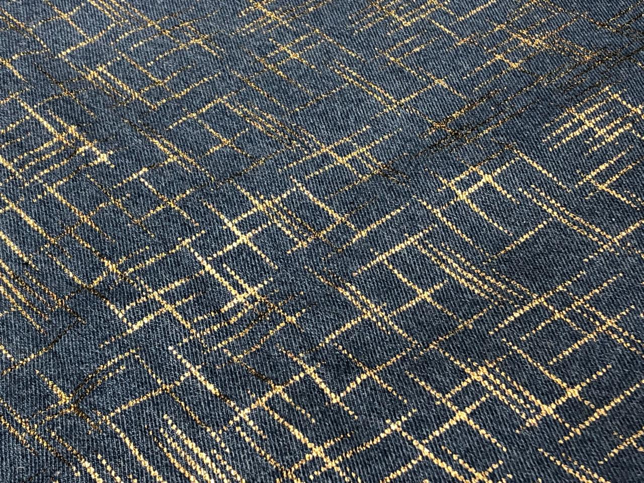 100% Cotton Denim Fabric with foil print 58" wide available in 3 colors light dusty greenm, light blue and darker blue[17720/21/22]