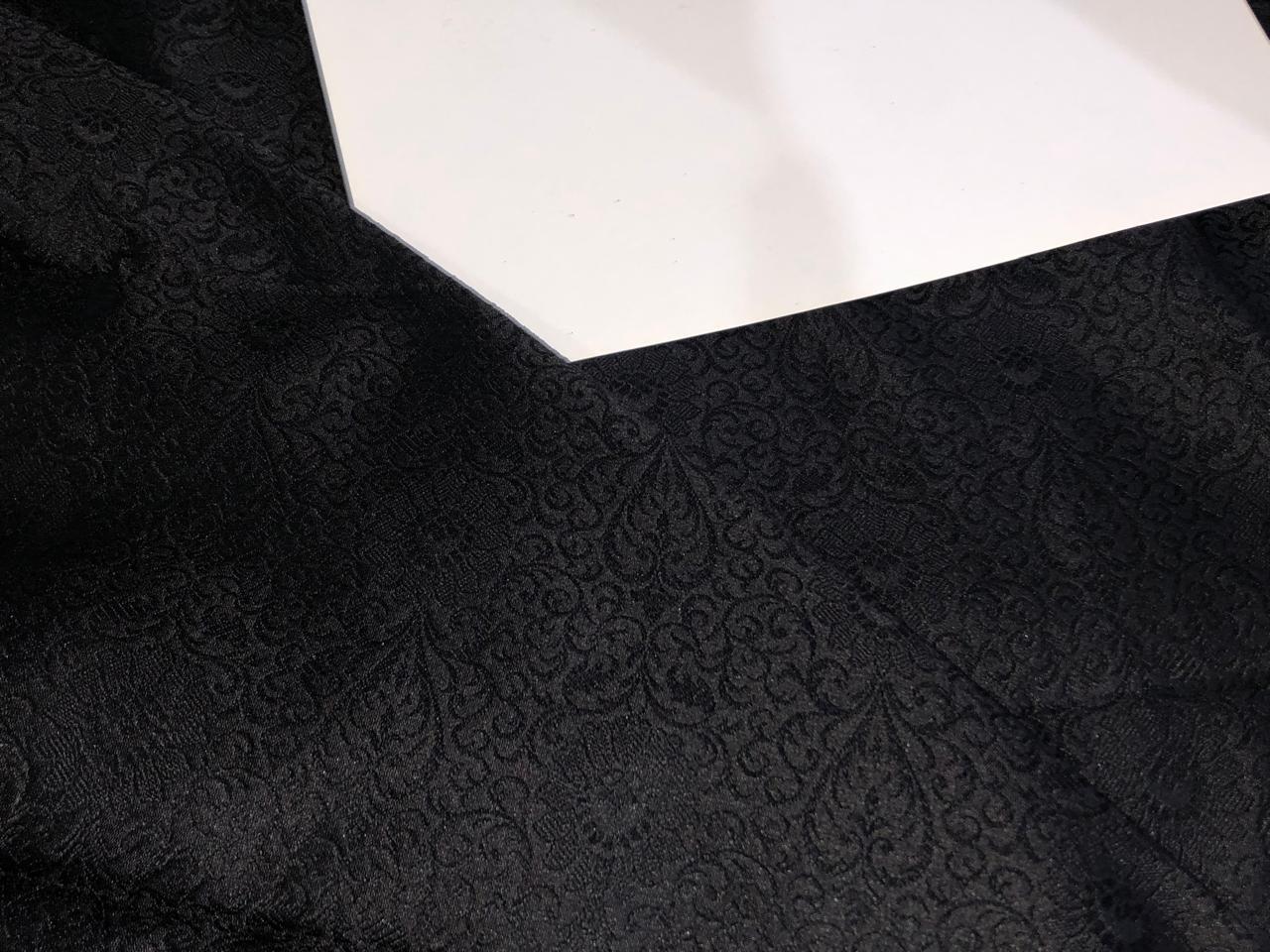 Brocade Fabric JET BLACK Color 44" WIDE BRO966[3]