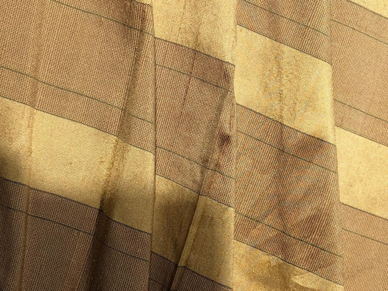 100% silk dupion fabric gold, bronze and black  stripes 54&quot; wide DUPNEWS5[4]