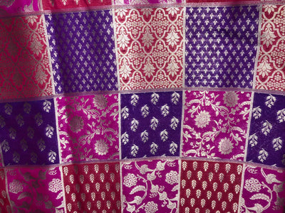 Silk Brocade fabric multi colour jacquard 44" wide BRO1071 available in 8 different color combinations[BRO1071[1-8]]