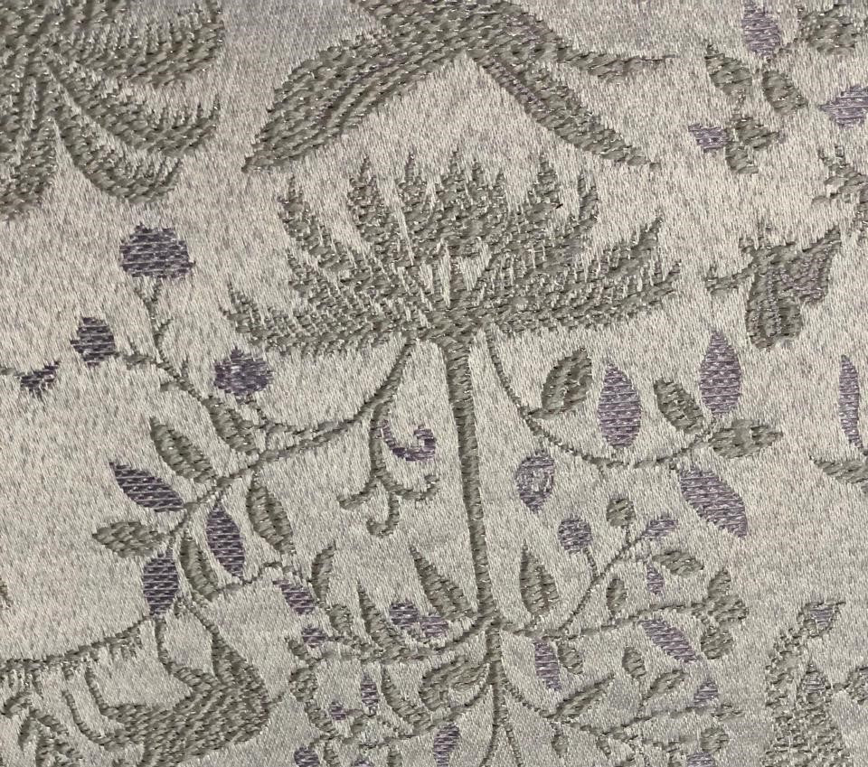 Silk Brocade fabric  jacquard with  subtle embroidery with subtle shimmer 54"lilac and silver grey BRO1034[4]
