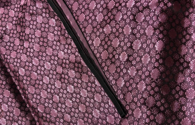 Silk Brocade fabric mulberry color with small self color motifs [17557]