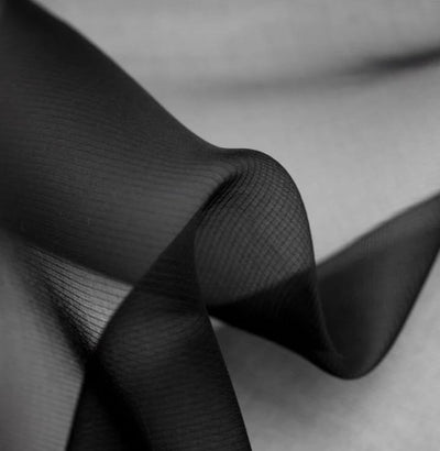 100% Silk organza fabric BLACK color available in 44" and 54"
