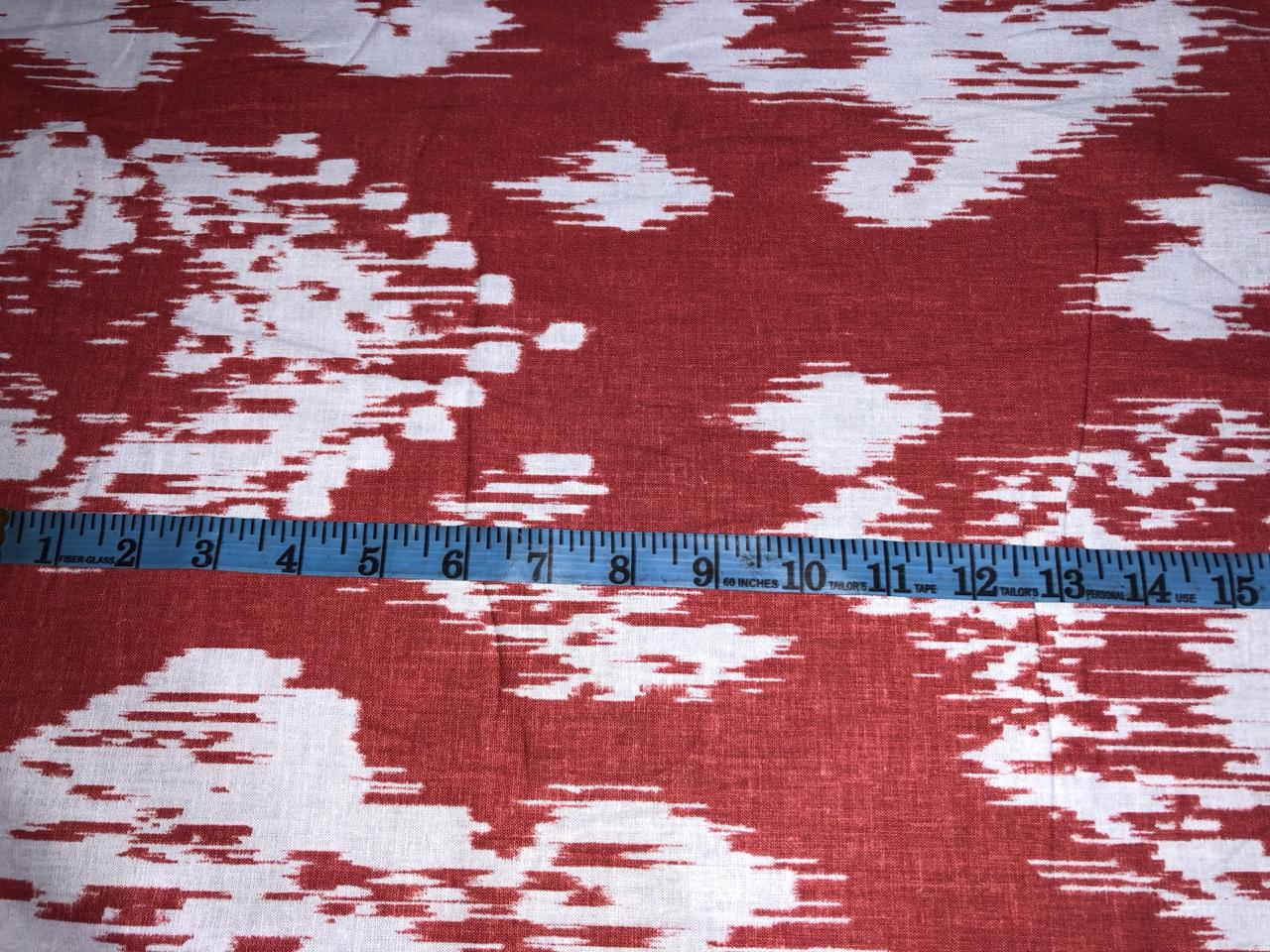 Cotton linen ikat type print fabric [15792]