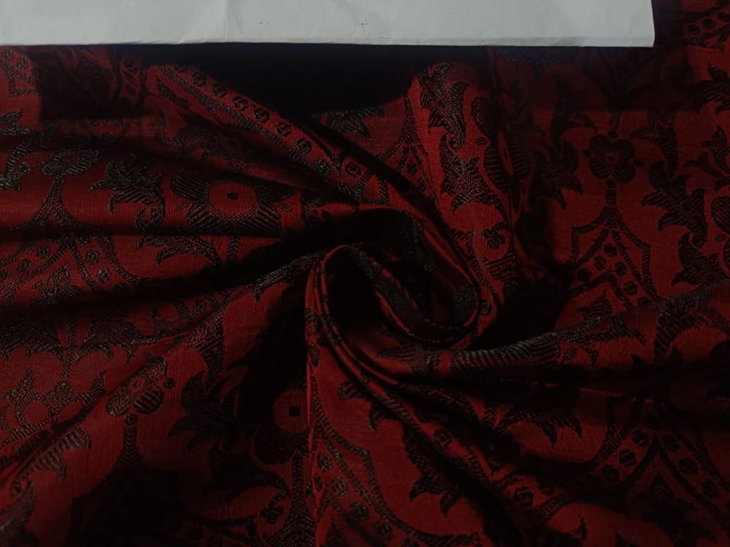 SILK BROCADE vestment FABRIC Red & Black color 44" wide BRO161[1]