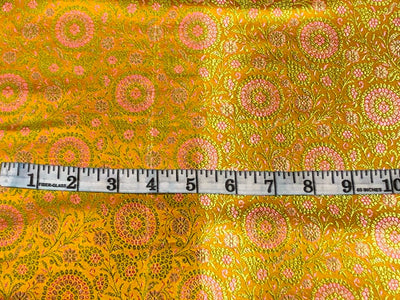 Silk Brocade fabric 44" wide INTRICATE JACQUARD available in 3 colors bright navy ,neon green and candy /golden khaki and candy AND  GOLDEN YELLOW,SALMON PINK AND NEON GREEN BRO960[1/2/3]