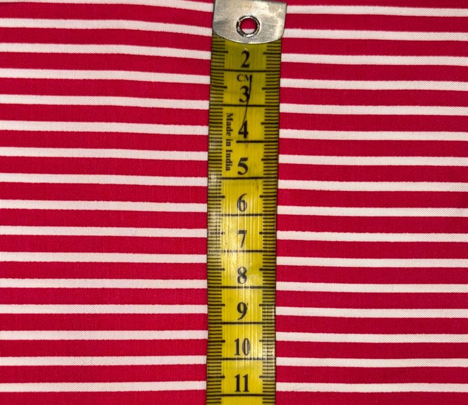 100% Cotton Poplin peach finish  bright pink ,white stripes 58" wide [18527]