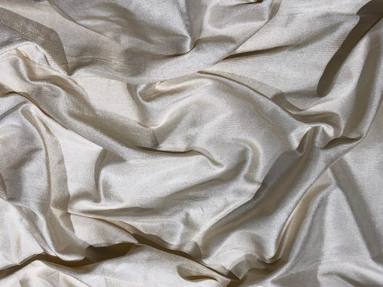 Pure SILK DUPIONI FABRIC Light Golden Cream x Gold colour DUP#160[2]