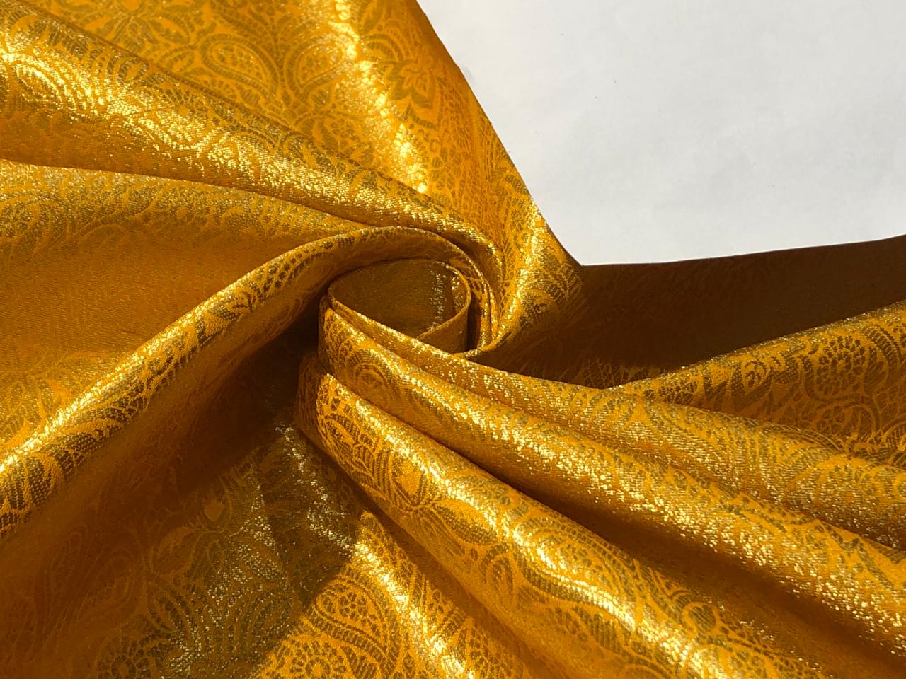 Silk Brocade fabric 44" wide INTRICATE JACQUARD available in 10 colors pink,gold,black,dark magenta,red,parot green,orange,royal blue,mango and burgandyBRO995