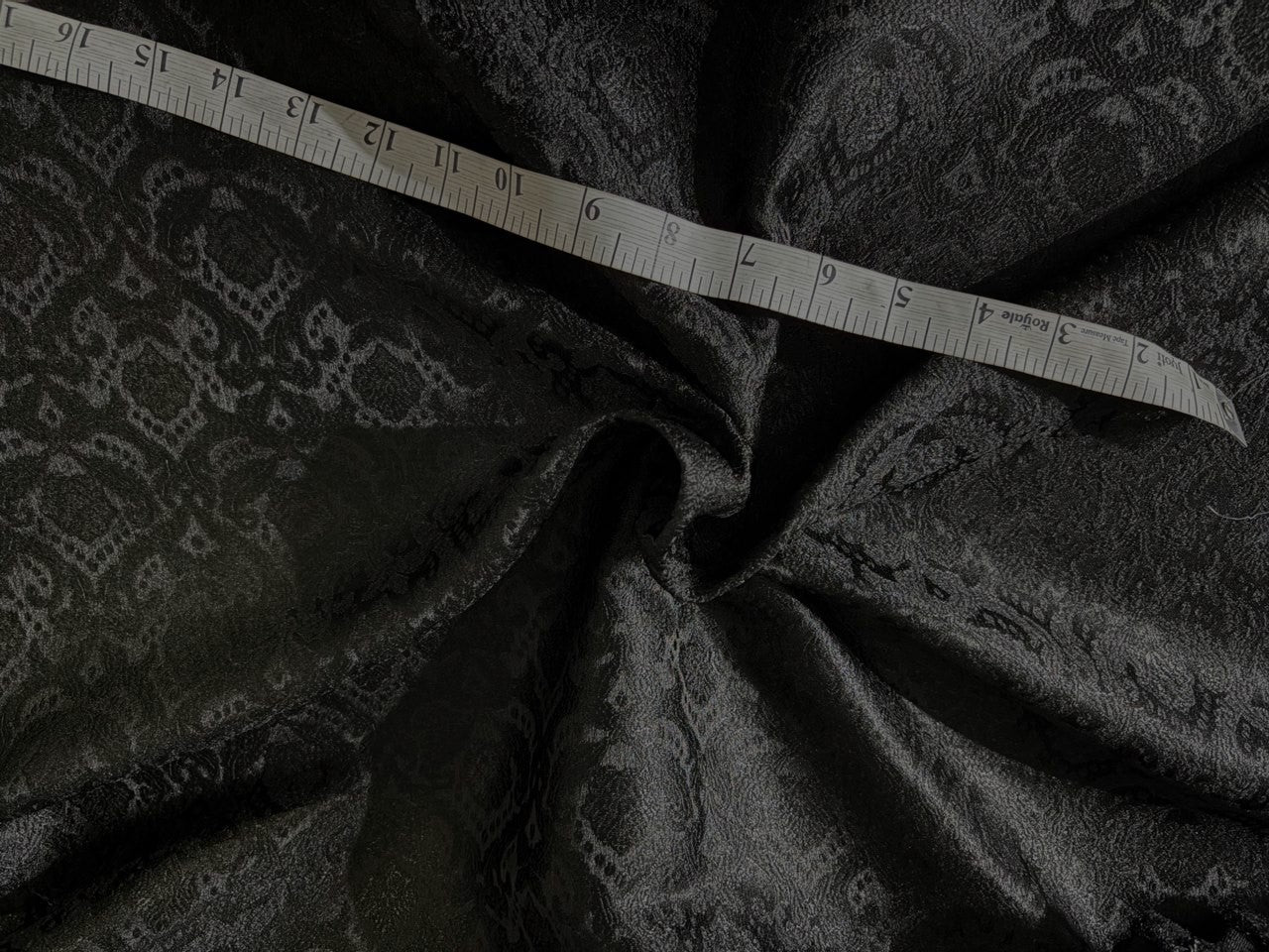 Silk Brocade fabric 56" jet black with self all over  jacquard BRO1057[2]