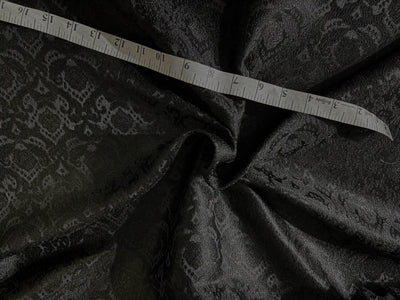 Silk Brocade fabric 56" jet black with self all over  jacquard BRO1057[2]