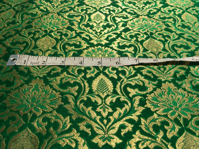 Brocade  fabric 44" wide all over jacquard ~ Dark green  BRO828[2]new