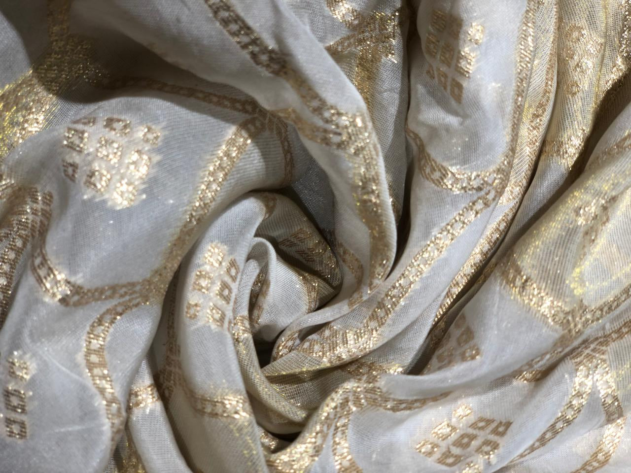 NYLON tissue with jacquard fabric  44"~wide available in 2 designs floral and scallop with motif [17442/551]