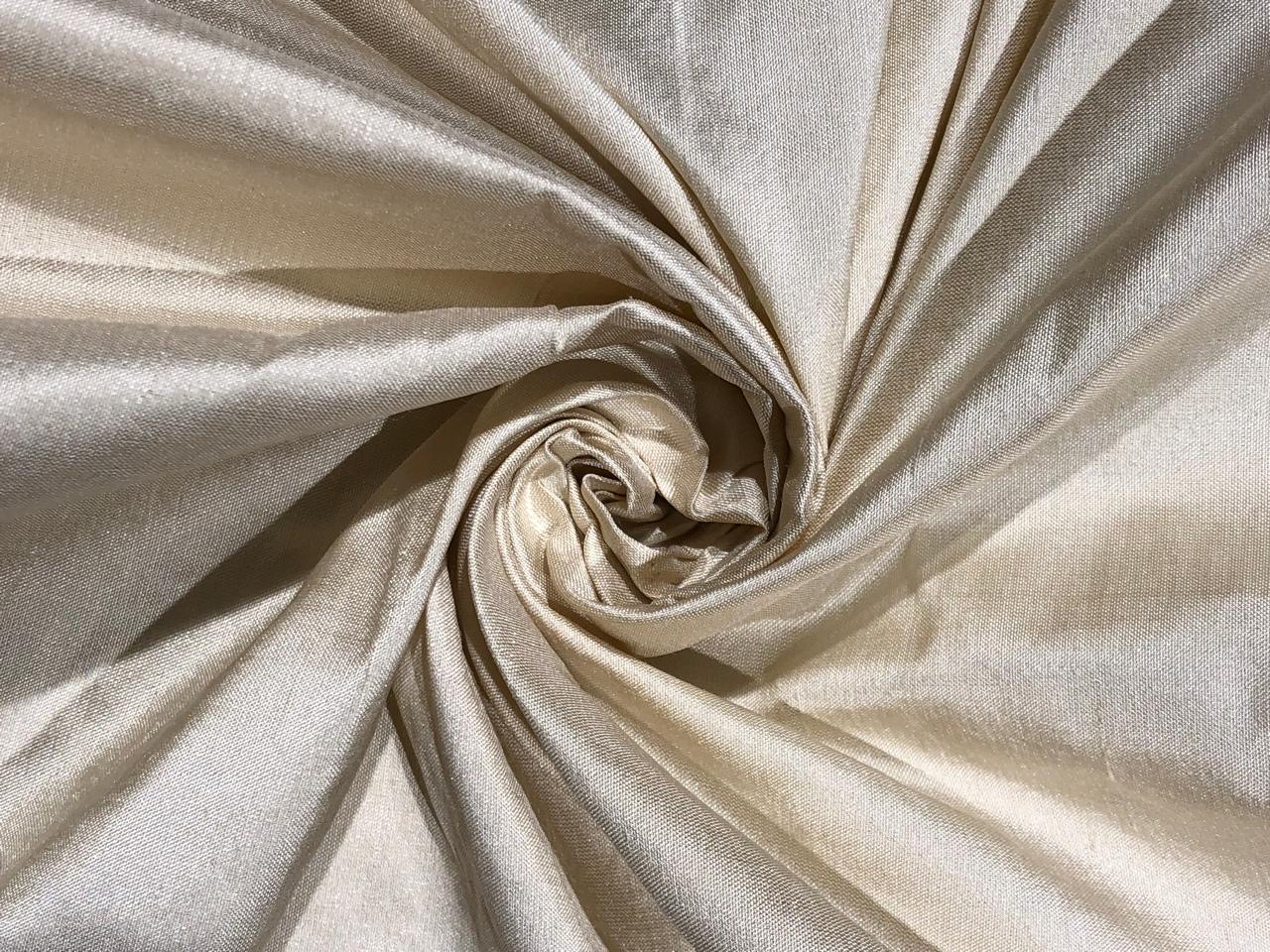 Pure SILK DUPIONI FABRIC Light Golden Cream x Gold colour DUP#160[2]