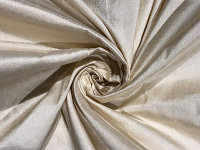 Pure SILK DUPIONI FABRIC Light Golden Cream x Gold colour DUP#160[2]