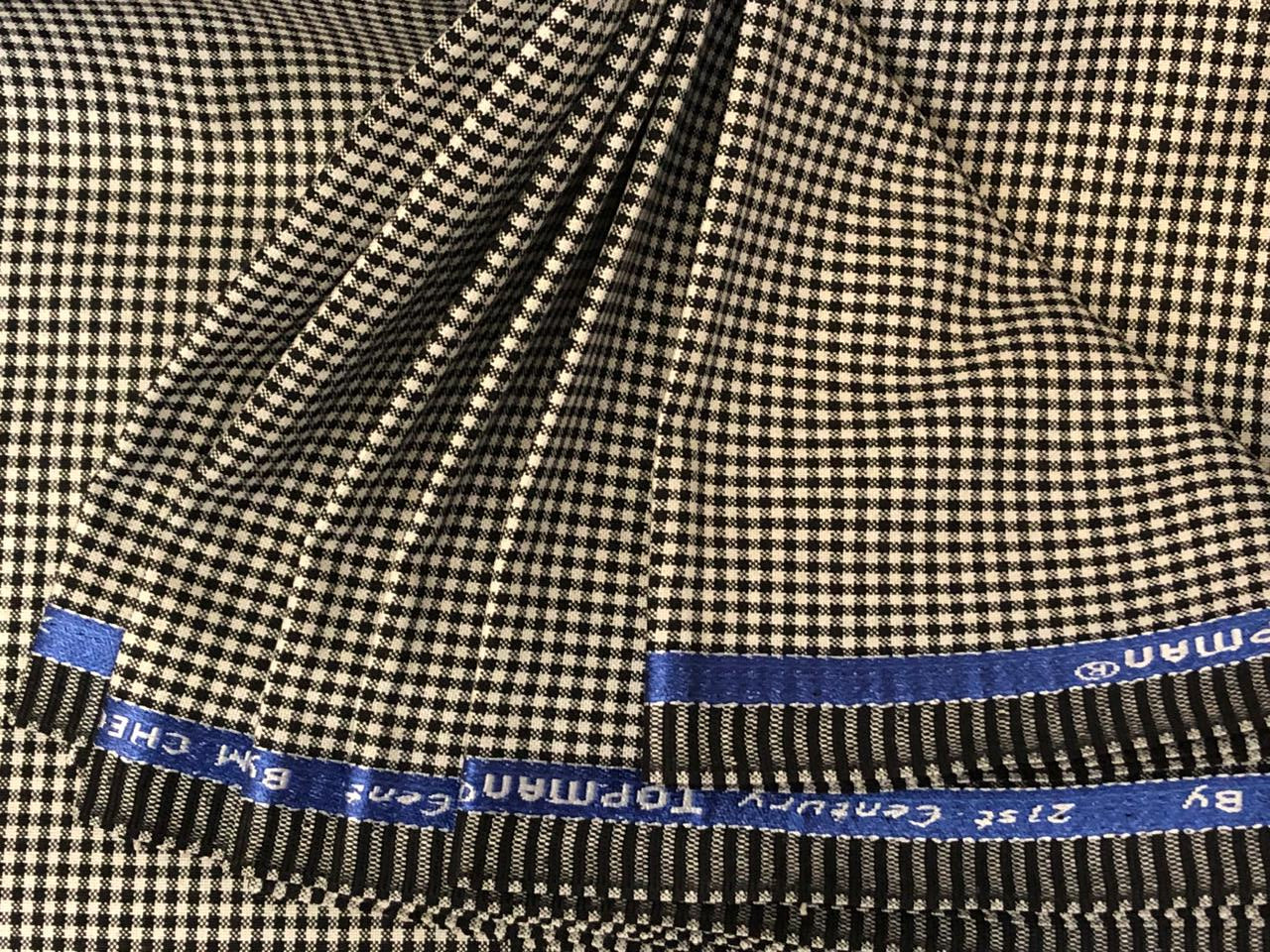 SUITING PLAIDS POLYESTER VISCOSE 58"hounds tooth available in 2 sizes 3 mm and 4 mm [18318/19]