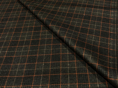Tweed Suiting Blended With Viscose 58" wide plaids olive and tan [17602]