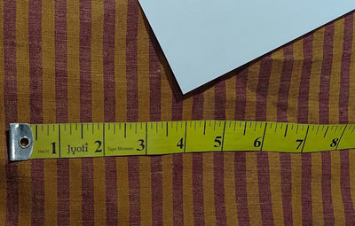 100% Linen stripe 60's Lea Fabric 58" wide available in 2 color stripe combination burgundy/black AND mustard burgundy