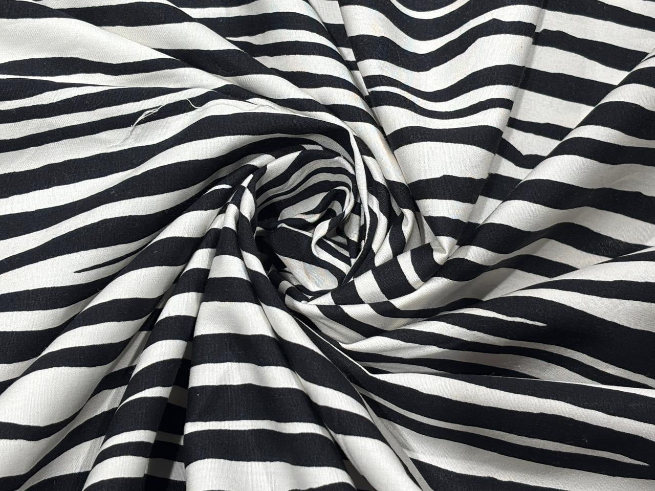 100% Cotton Poplin black zebra print 58" wide [18264]