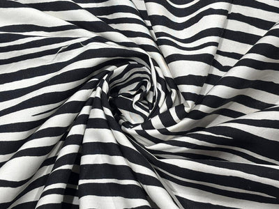 100% Cotton Poplin black zebra print 58" wide [18264]