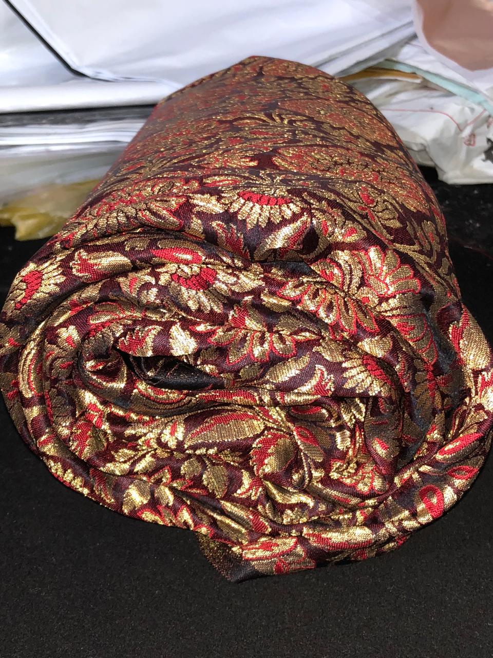 Silk Brocade fabric  jacquard available in 7 colors mulberry, burgundy, candy pink, teal, mustard, green x red  and turquoise BRO1026