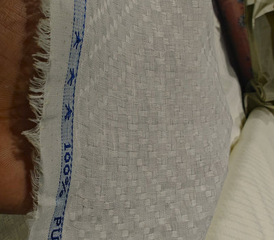 Linen dobby 58" wide available in 3 colors dark ivory/darker ivory and white sustainable and eco-friendly linen