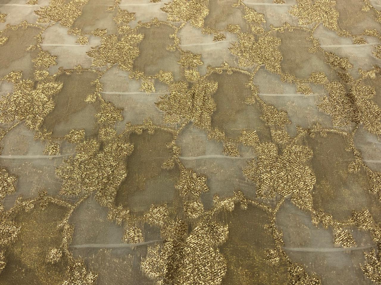 NYLON tissue with jacquard fabric  44"~wide available in 2 designs floral vines and geometric paisleys [17172/73]