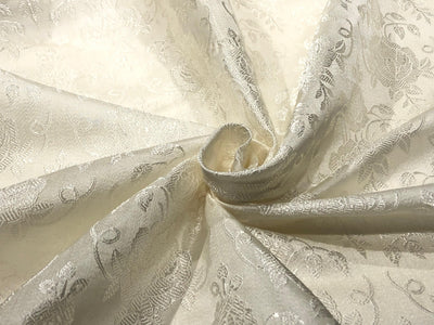 Silk Brocade fabric white ivory self jacquard jacquard BRO1025[4]