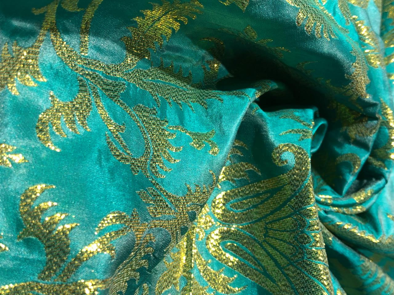 Silk Brocade fabric PURE silk x metallic gold BRO1035[2]