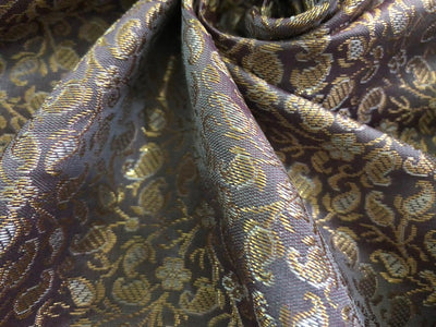 Silk Brocade fabric with subtle metallic gold jacquard available in 3 colors red , grey and burgandy  BRO989[4/5/6]