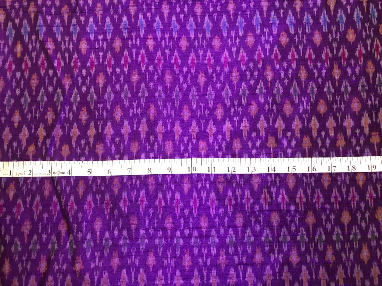 100% pure silk dupion ikat fabric purple color 44" wide [18477]