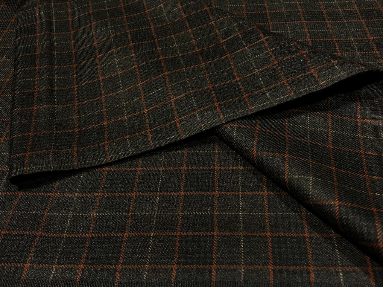 Tweed Suiting Blended With Viscose 58" wide plaids olive and tan [17602]