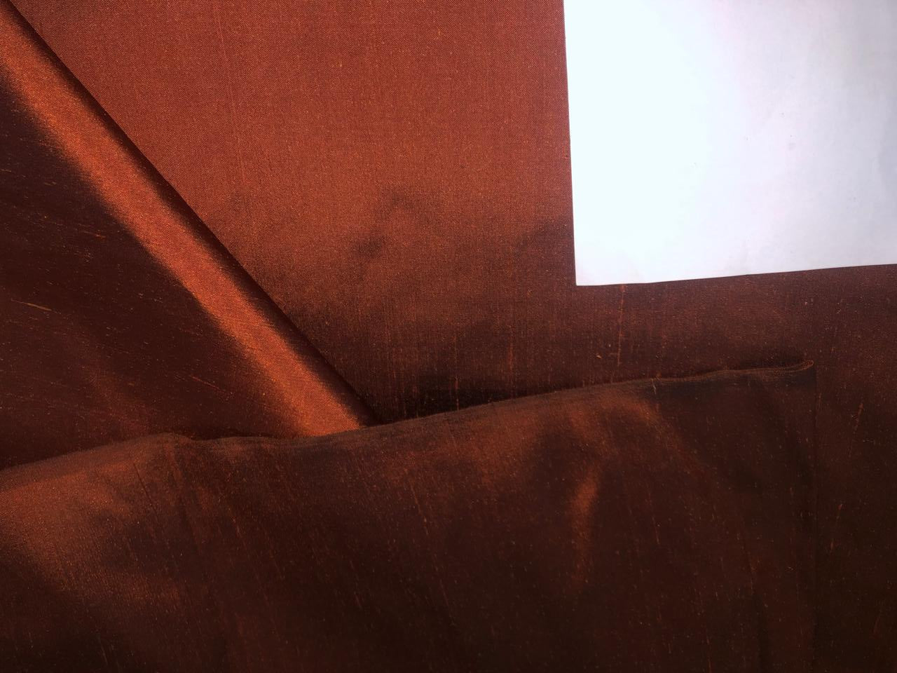 Silk Dupioni fabric rust brown  color 54" wide DUP425