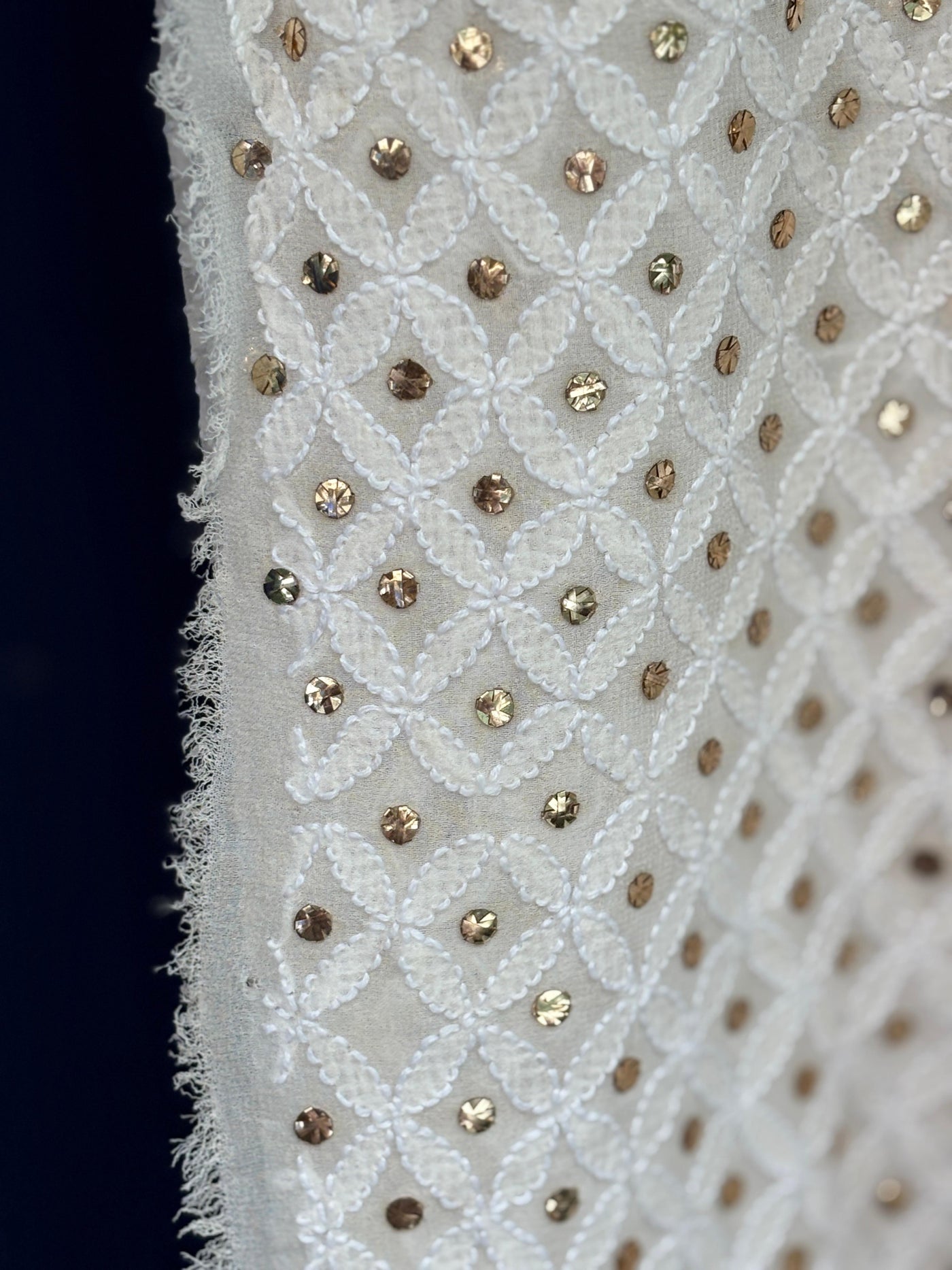 Embroidered  mukesh  ,a traditional Indian embroidery 44" wide and 3 yards long.[17689]