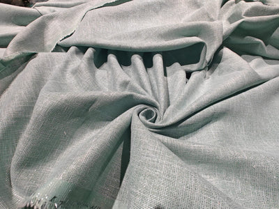 Linen  Lurex  Fabric 58" available in 3 colors  sea green ,nude , charcoal and pink