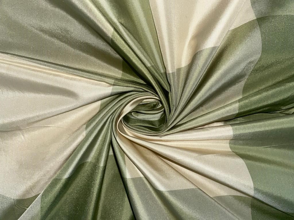 SILK TAFFETA FABRIC GREEN AND GOLD  plaids 44" wide 1 METER ONLY TAF#C23[1]