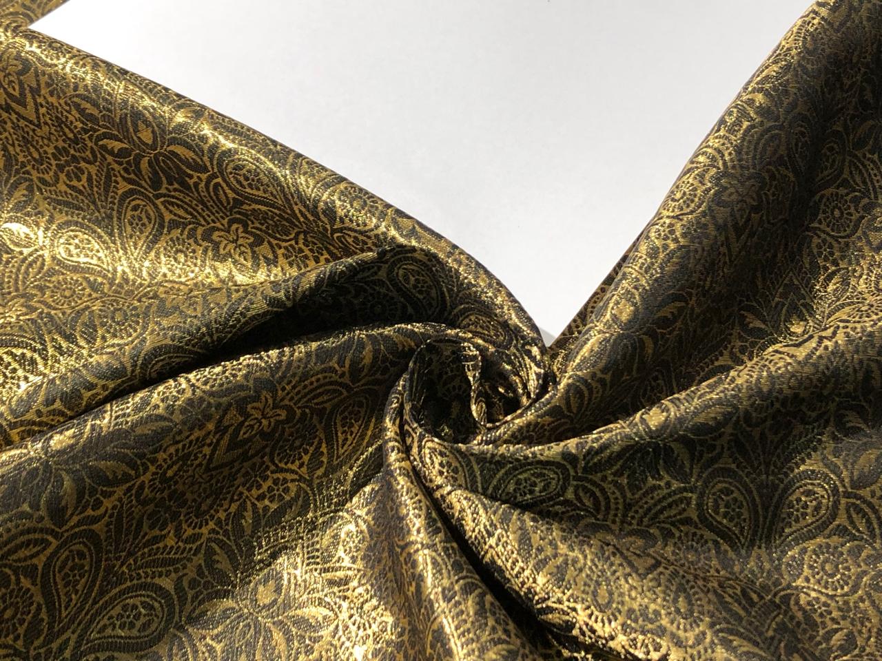 Silk Brocade fabric 44" wide INTRICATE JACQUARD available in 10 colors pink,gold,black,dark magenta,red,parot green,orange,royal blue,mango and burgandyBRO995