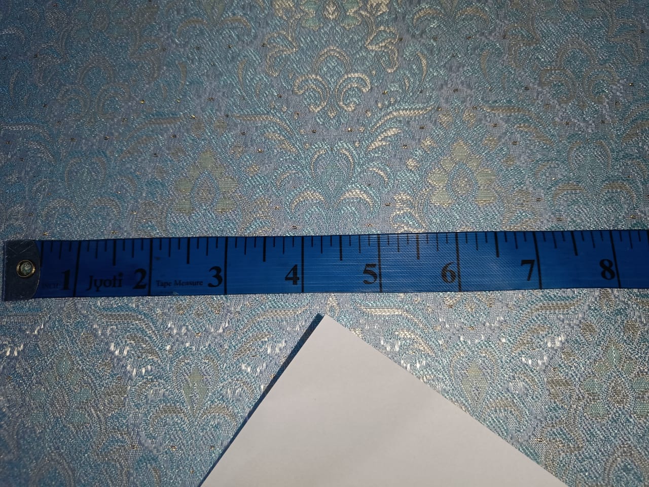 Brocade fabric pastel blue and silver color 58" wide BRO892[5]