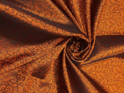 Brocade Fabric Burnt orange vines Jacquard  44" BRO1029[2]