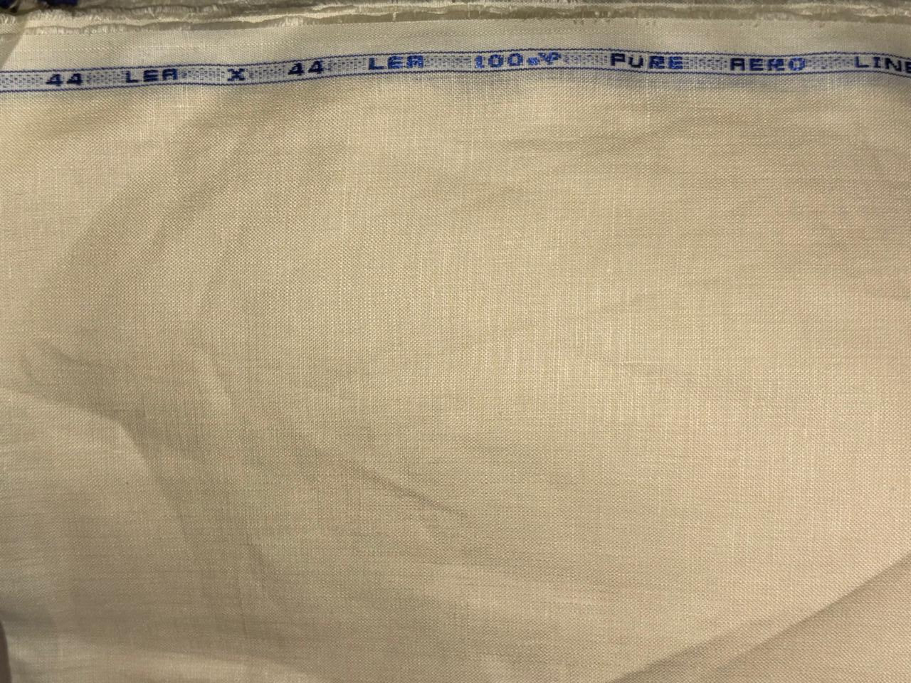 100% Linen premium heavy 44lea  suiting fabric 58" wide available in 2 colors black and butter cream [18501/02]