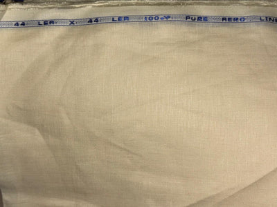 100% Linen premium heavy 44lea  suiting fabric 58" wide available in 2 colors black and butter cream [18501/02]